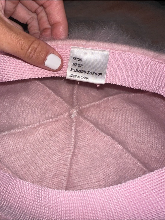 Angora Newsboy Cap- Baby Pink main image 11